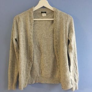 Beaded cashmere blend J Crew cardigan